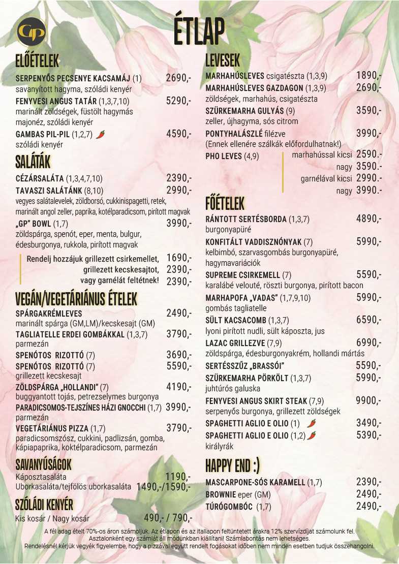 GianPiero's étlap